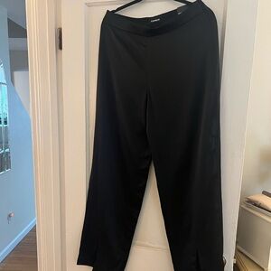 Express Black Straight High Rise Slit Leg Casual Pants Size 10 Regular 10R NWT
